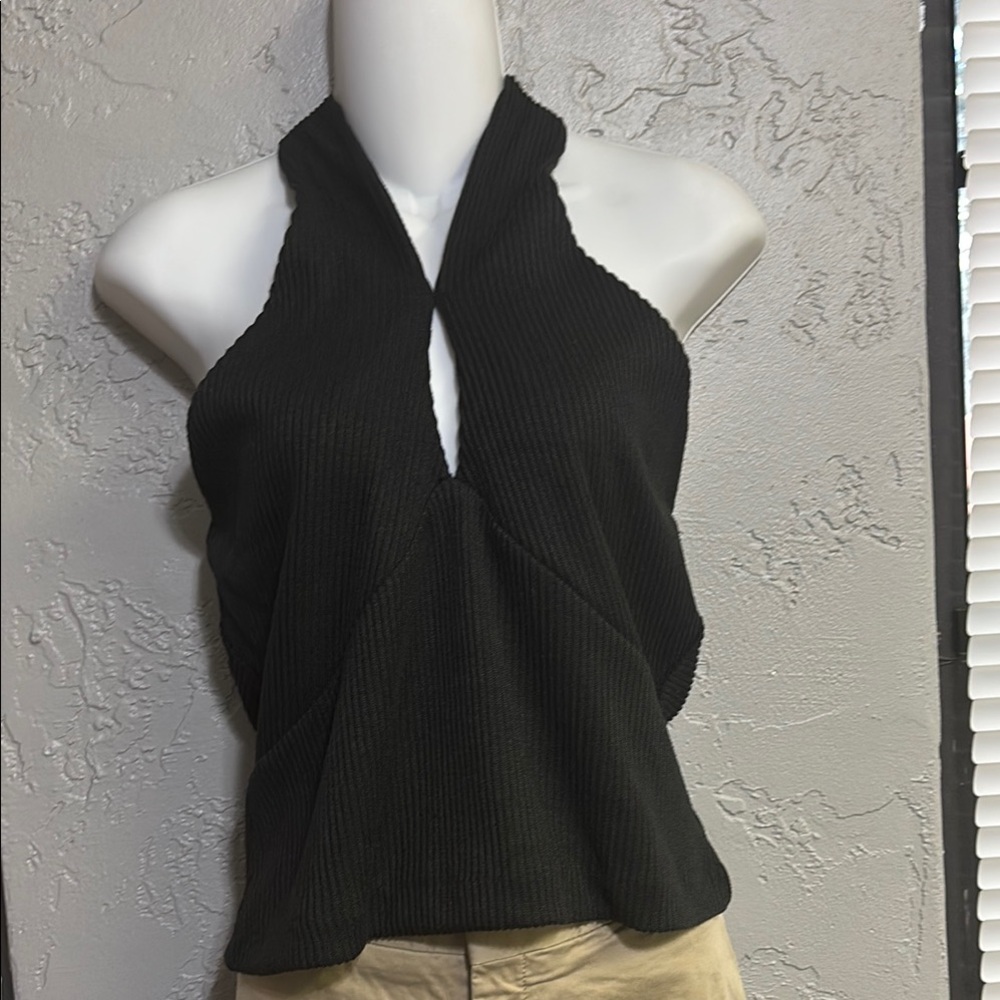 Banana Republic Black Halter Neck Women Top